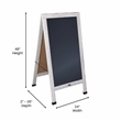 Flash Furniture Canterbury A-Frame Wood Magnetic Chalkboard Set in White