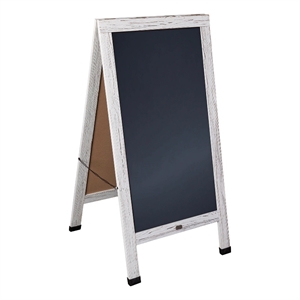 Flash Furniture Canterbury A-Frame Wood Magnetic Chalkboard Set in White
