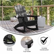 Flash Furniture Halifax Plastic Rocking Adirondack Chair with Cupholder in Black