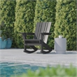 Flash Furniture Halifax Plastic Rocking Adirondack Chair with Cupholder in Gray