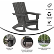 Flash Furniture Halifax Plastic Rocking Adirondack Chair with Cupholder in Gray
