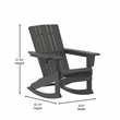 Flash Furniture Halifax Plastic Rocking Adirondack Chair with Cupholder in Gray