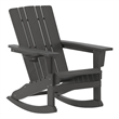 Flash Furniture Halifax Plastic Rocking Adirondack Chair with Cupholder in Gray