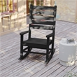 Flash Furniture Manchester Outdoor Plastic Adirondack Rocking Chair in Black