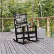 Flash Furniture Manchester Outdoor Plastic Adirondack Rocking Chair in Black