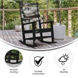 Flash Furniture Manchester Outdoor Plastic Adirondack Rocking Chair in Black