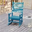 Flash Furniture Manchester Outdoor Plastic Adirondack Rocking Chair in Blue