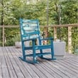Flash Furniture Manchester Outdoor Plastic Adirondack Rocking Chair in Blue