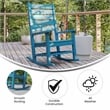 Flash Furniture Manchester Outdoor Plastic Adirondack Rocking Chair in Blue