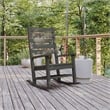 Flash Furniture Manchester Outdoor Plastic Adirondack Rocking Chair in Gray