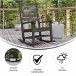 Flash Furniture Manchester Outdoor Plastic Adirondack Rocking Chair in Gray