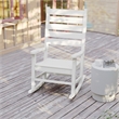 Flash Furniture Manchester Outdoor Plastic Adirondack Rocking Chair in White