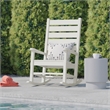 Flash Furniture Manchester Outdoor Plastic Adirondack Rocking Chair in White