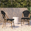 Flash Furniture Marseille Paris Fabric Stool in Black/Natural