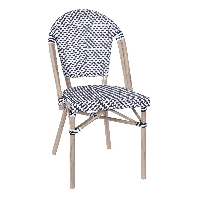 Flash Furniture Marseille Fabric Chair in White & Black/Light Natural