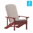 Flash Furniture Charlestown Plastic Adirondack Chairs in Red/Cream (Set of 2)