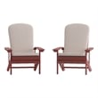 Flash Furniture Charlestown Plastic Adirondack Chairs in Red/Cream (Set of 2)
