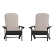 Flash Furniture Charlestown Plastic Adirondack Chairs in Slate Cream (Set of 2)