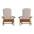 Flash Furniture Charlestown Plastic Adirondack Chairs in Teak/Cream (Set of 2)
