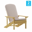 Flash Furniture Charlestown Plastic Adirondack Chairs in Yellow/Cream (Set of 2)