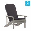 Flash Furniture Charlestown Plastic Adirondack Chairs in Gray (Set of 2)