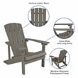 Flash Furniture Charlestown Plastic Adirondack Chairs in Gray (Set of 2)