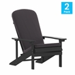 Flash Furniture Charlestown Plastic Adirondack Chairs in Slate Gray (Set of 2)