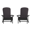 Flash Furniture Charlestown Plastic Adirondack Chairs in Slate Gray (Set of 2)