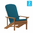 Flash Furniture Charlestown Plastic Adirondack Chairs in Teal Blue (Set of 2)