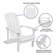 Flash Furniture Charlestown Plastic Adirondack Chairs in Blue (Set of 2)
