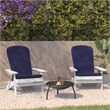 Flash Furniture Charlestown Plastic Adirondack Chairs in Blue/White (Set of 2)