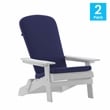 Flash Furniture Charlestown Plastic Adirondack Chairs in Blue/White (Set of 2)