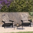 Flash Furniture Charlestown Plastic Adirondack Chairs in Black/Cream (Set of 2)