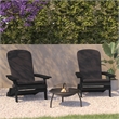 Flash Furniture Charlestown Plastic Adirondack Chairs in Black/Gray (Set of 2)
