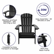 Flash Furniture Charlestown Plastic Adirondack Chairs in Black/Gray (Set of 2)