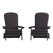 Flash Furniture Charlestown Plastic Adirondack Chairs in Black/Gray (Set of 2)