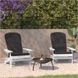 Flash Furniture Charlestown Plastic Adirondack Chairs in Gray/White (Set of 2)
