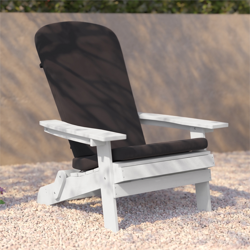 Flash Furniture Charlestown Plastic Adirondack Chairs in Gray/White (Set of 2)