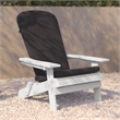 Flash Furniture Charlestown Plastic Adirondack Chairs in Gray/White (Set of 2)