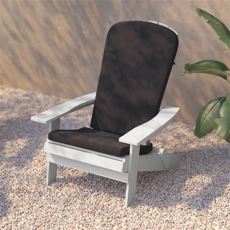 Flash Furniture Charlestown Plastic Adirondack Chairs in Gray/White (Set of 2)