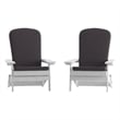 Flash Furniture Charlestown Plastic Adirondack Chairs in Gray/White (Set of 2)