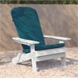 Flash Furniture Charlestown Plastic Adirondack Chairs in White/Teal (Set of 2)