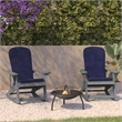 Flash Furniture Savannah Plastic Adirondack Chairs in Gray/Blue (Set of 2)