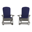 Flash Furniture Savannah Plastic Adirondack Chairs in Gray/Blue (Set of 2)