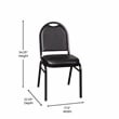 Flash Furniture Black Vinyl Stack Chair with Black Metal Frame