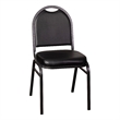 Flash Furniture Hercules Series Vinyl Stacking Banquet Chair in Black/Silver