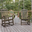 Flash Furniture Winston All-Weather Plastic Rocking Chair in Mahogany (Set of 2)