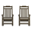Flash Furniture Winston All-Weather Plastic Rocking Chair in Mahogany (Set of 2)