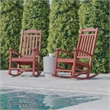 Flash Furniture Winston All-Weather Plastic Rocking Chair in Red (Set of 2)