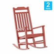 Flash Furniture Winston All-Weather Plastic Rocking Chair in Red (Set of 2)